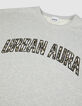 Sweat gris broderies message Femme-8