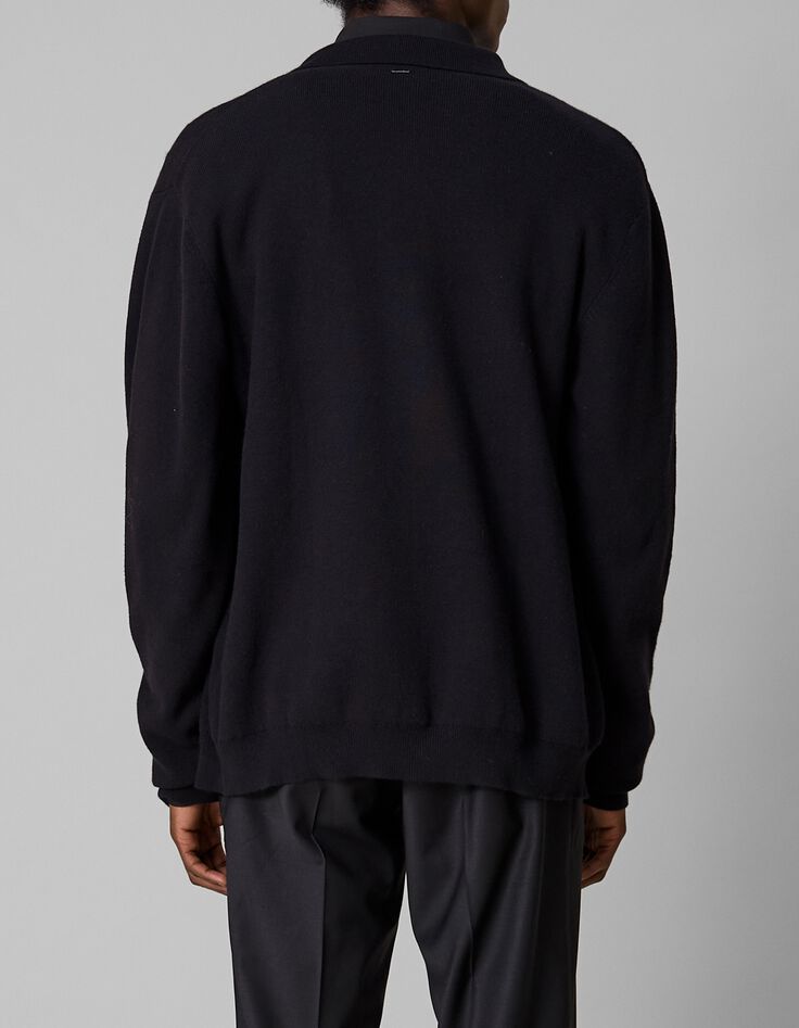 Pure Edition-Herrenstrickjacke mit Rei&szlig;verschluss, schwarz-3