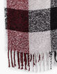 Pañuelo rojo oscuro, blanco, gris de cuadros niña-4