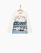 Weißes Jungenshirt mit Auto Let's go-1