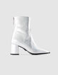 Boots &agrave; talon argent&eacute;es cuir zipp&eacute;es Femme-1