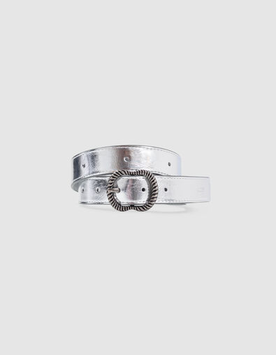 Silver metallic studded belt for girl - IKKS