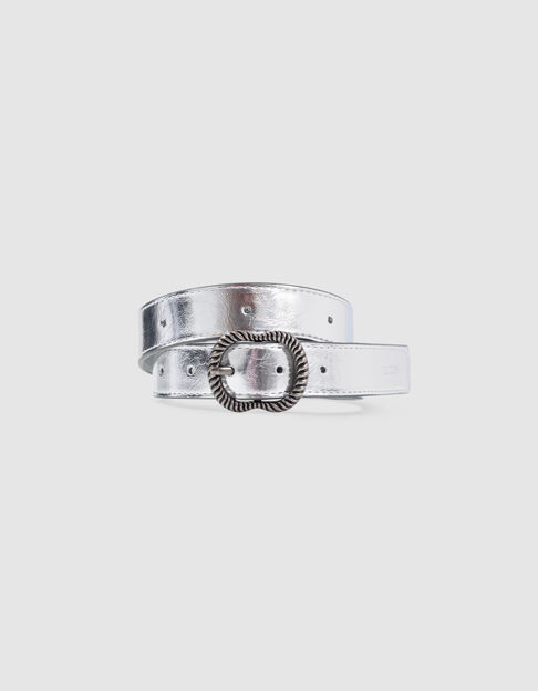 Ceinture argentée métallisée décor clous fille - IKKS
