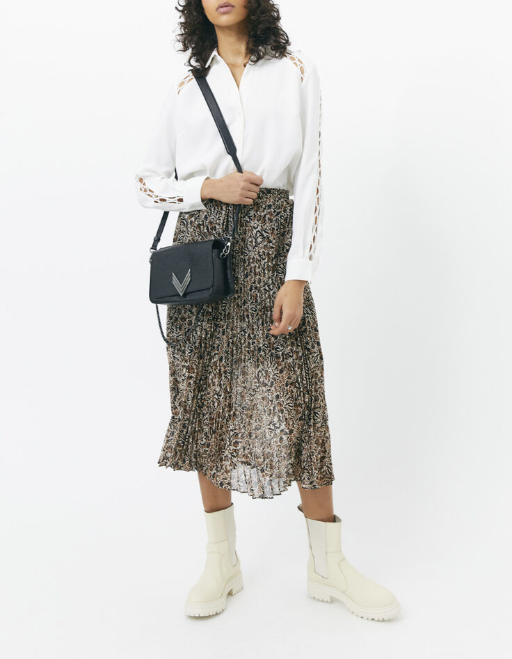 Women’s arabesque print pleated midi skirt-7