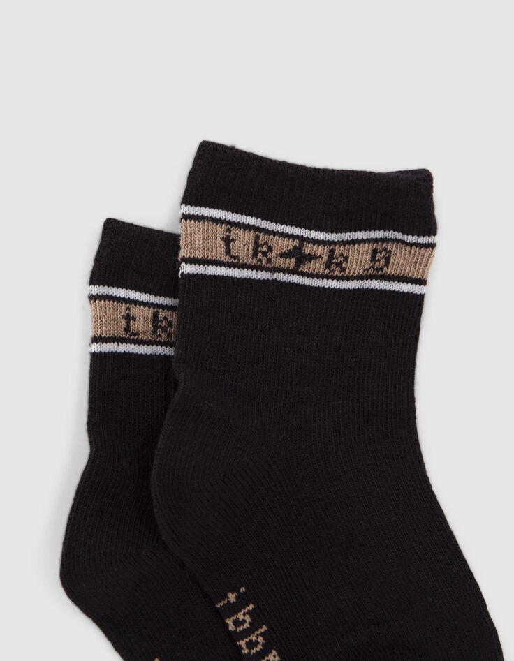 Calcetines negro y beige bebé niño-3