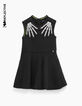 Schwarzes M&auml;dchenkleid mit abnehmbaren Handschuhen Halloween-2