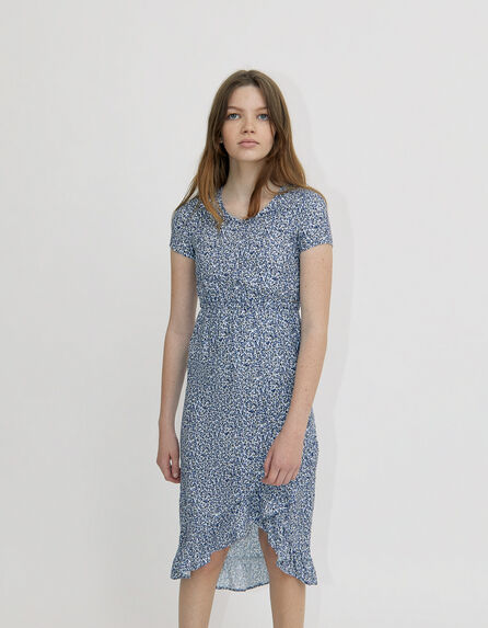Girls’ mastic Paisley print asymmetric long dress