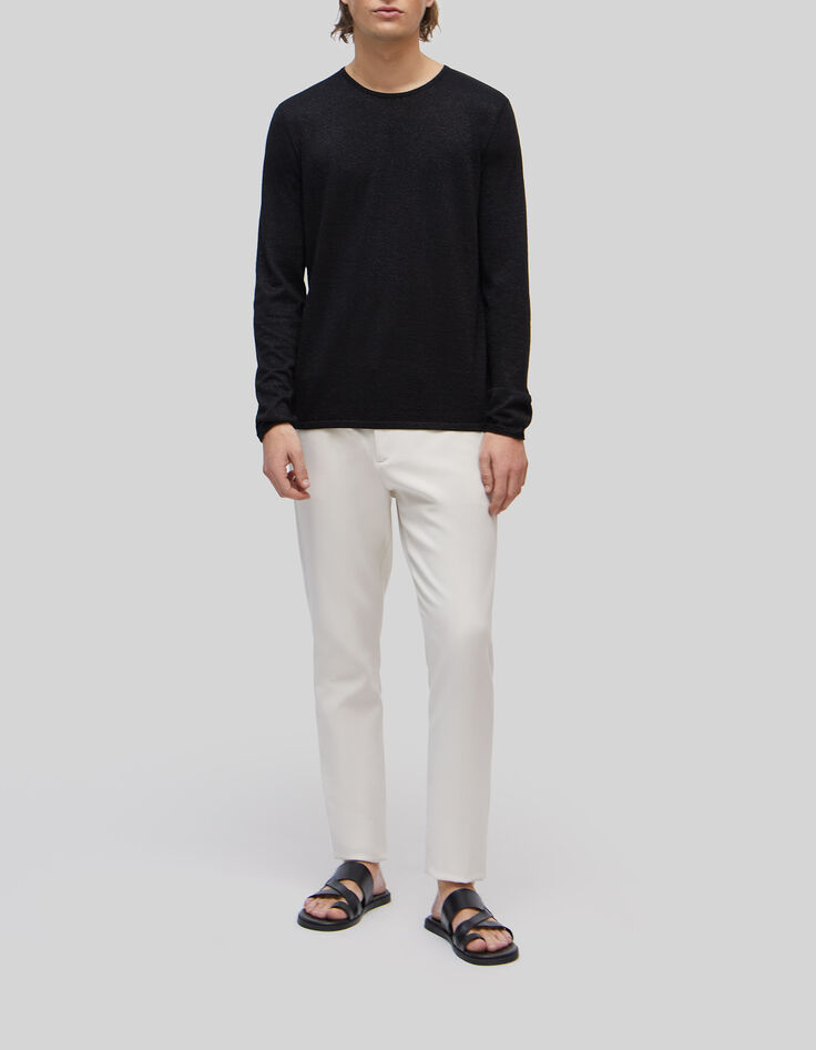 Pure Edition - Jersey negro punto lana purpurina hombre-2