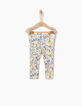 Leggings réversible blanc et imprimé bébé fille-3