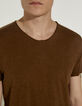 Camiseta L'Essentiel tabaco cuello V Hombre-4