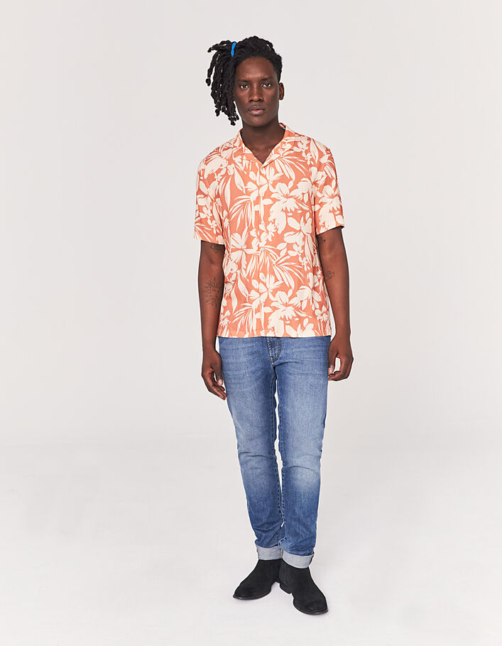Men’s coral XL-flower Ecovero® REGULAR shirt