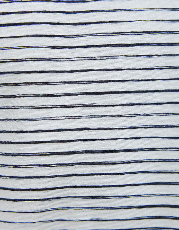 Men&rsquo;s white sailor T-shirt with navy stripes-9