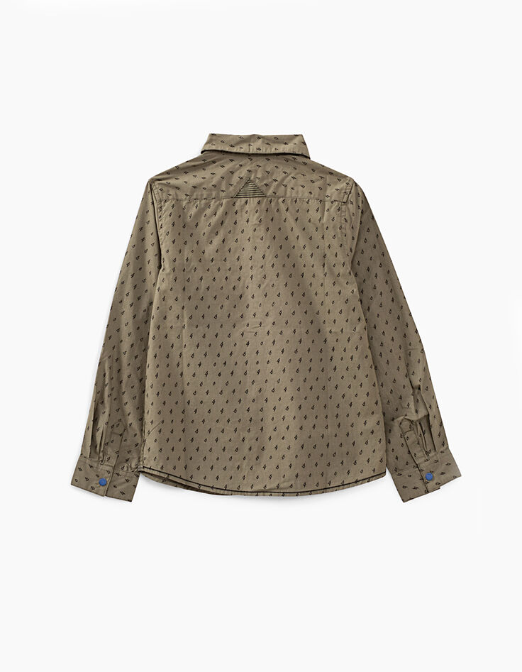 Chemise kaki moyen imprimé éclairs garçon-2