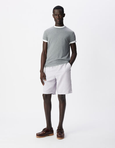 Men's lilac Lyocell&reg; and linen Bermuda shorts - IKKS