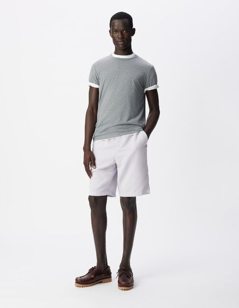 Bermuda lilas Lyocell&reg; et lin Homme - IKKS