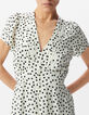 Robe blanche imprim&eacute; pois Femme-3
