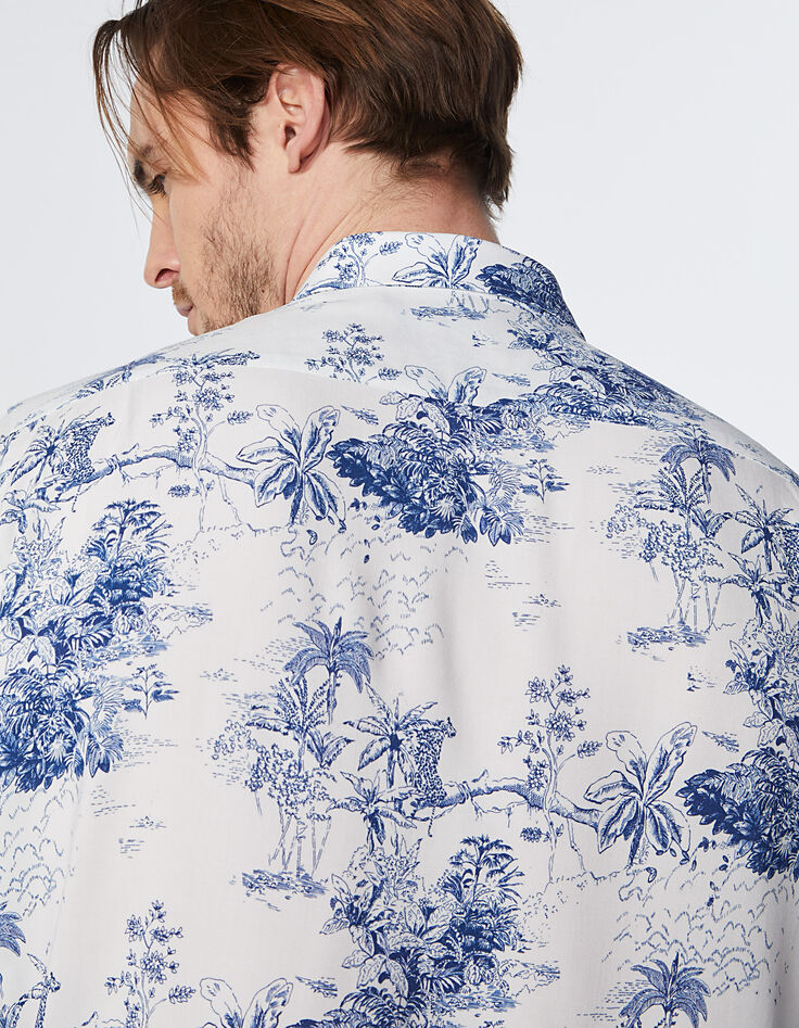 Chemise SLIM indigo esprit toile de Jouy Homme-6