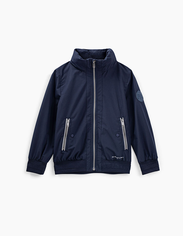 Blouson navy avec capuche r&eacute;tractable gar&ccedil;on-2