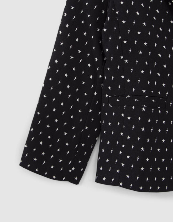 Chaqueta negra estampado minimalista niña-4