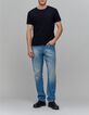 Herren-T-Shirt schwarz Bio-Baumwolle Jacquardmuster-2