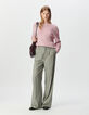 Cardigan rose tricot réversible devant/dos Femme-1