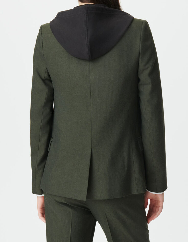Women&rsquo;s khaki suit jacket with detachable facing-4