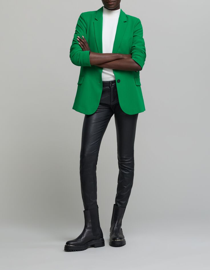 Veste de costume verte polyester recycl&eacute; Femme-1