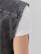 Grijs overshirt in katoen dames-5