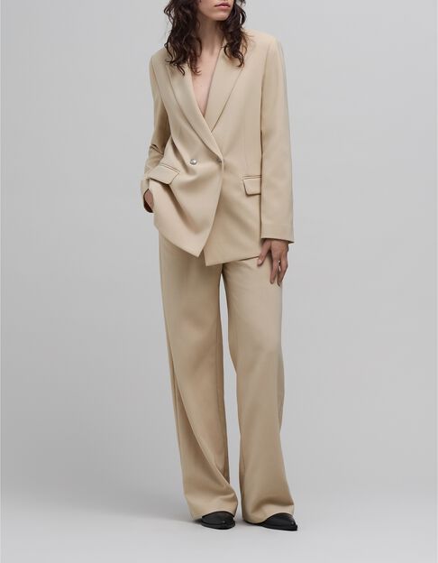 Women's beige recycled polyester suit jacket - IKKS