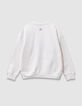 Sweat blanc maxi print et broderies garçon-3