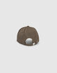 Gorra caqui oscuro bordado relieve niño -3