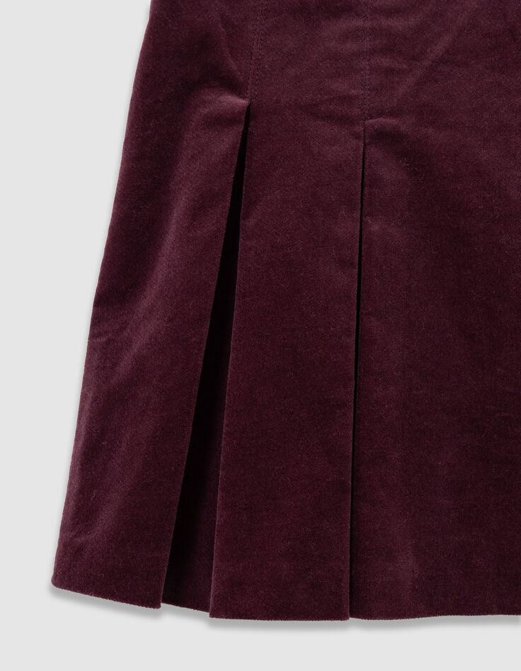 Girls’ burgundy pleated short skirt-7