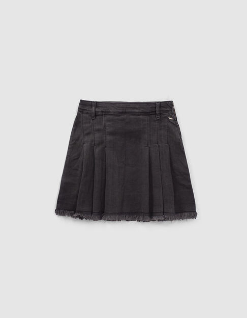 Falda vaquera gris corta y plisada niña
