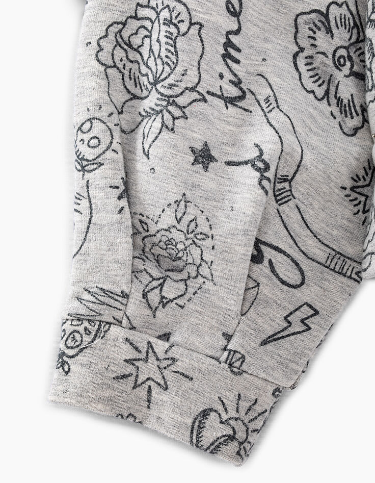 Girls’ medium grey marl rock drawing sweatshirt-7