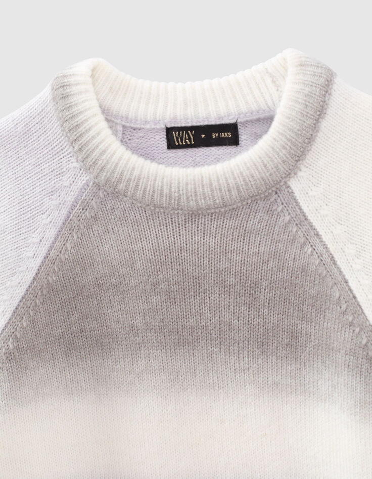 Crop-M&auml;dchenstrickpullover mit verschwommenen Streifen -3