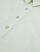 Top chemisier vert cropped Femme-7