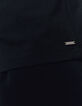 Camiseta negra cuello alto y franja mujer-5