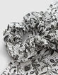 Schwarzes Mädchen-Scrunchie mit Dschungel-Rock-Print-5