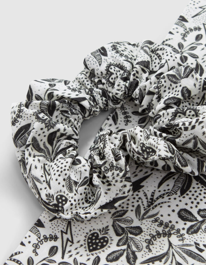 Girls’ black scarf scrunchie with rock jungle print - IKKS