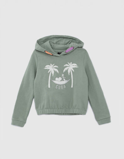 Sweat kaki visuels palmiers SNOOPY fille - IKKS