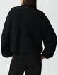Women&rsquo;s black bouclette knit cardigan-4