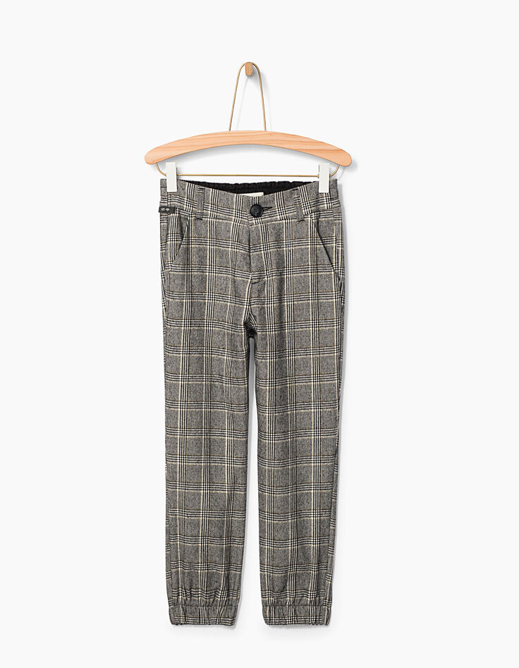 Pantalon noir à carreaux fille-2