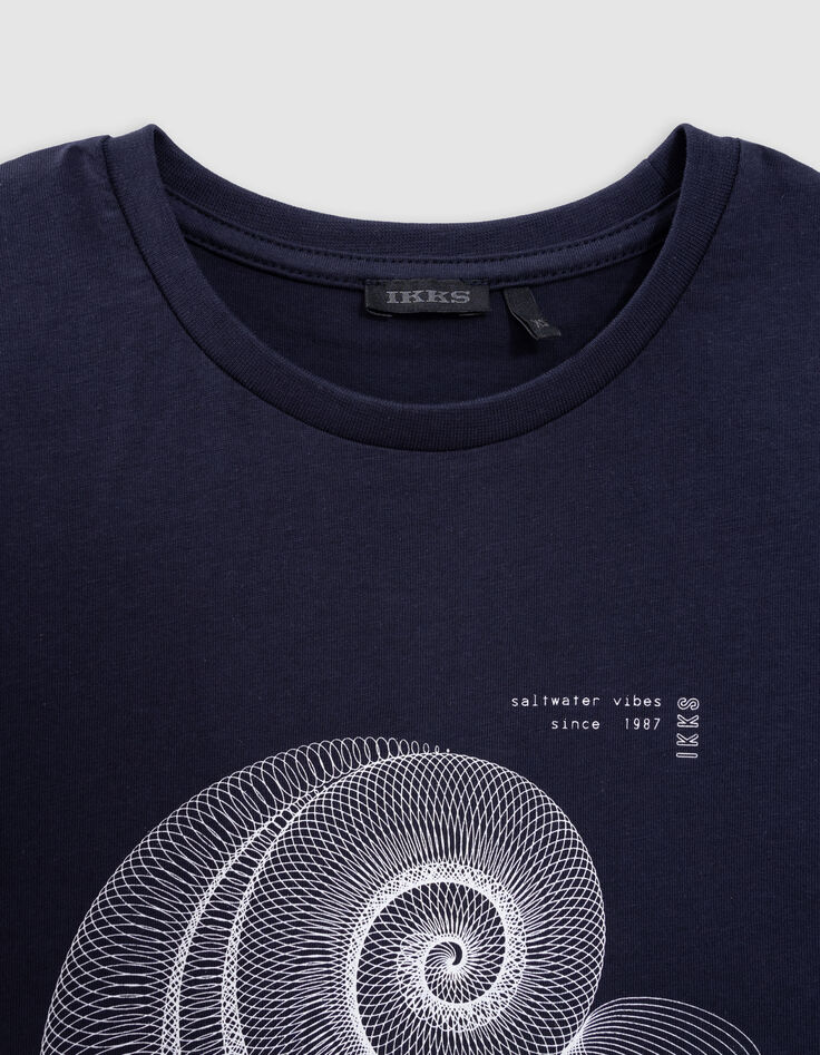 Marine Jungen-T-Shirt, Biobaumwolle, Spirale-Muschel-2