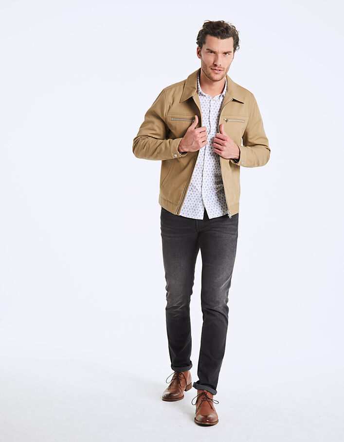 Men's mink-colour zipped pockets jacket - IKKS