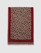 Rode sjaal jacquard luipaardmotief Dames-4