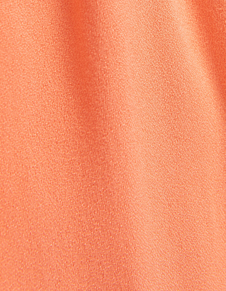 Orangefarbenes Mädchenkleid mit Rüschenärmeln-8