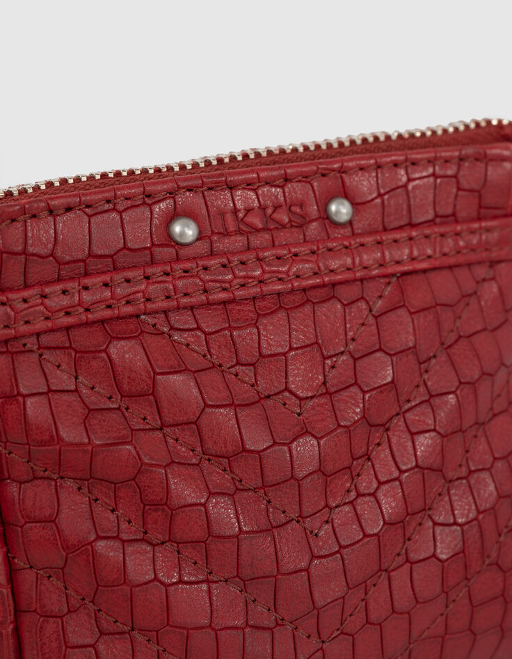 Women’s red croc-embossed leather 1440 Toy mini case-3 Women’s red croc-embossed leather 1440 Toy mini case-3