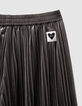 Pantalón ancho caqui pana plisado niña-7
