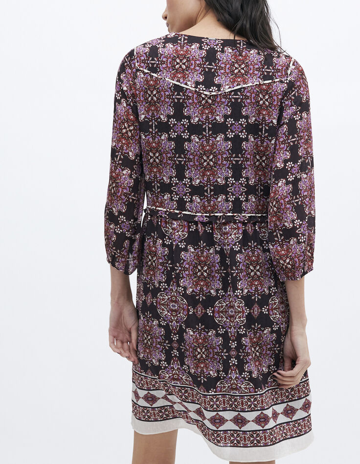 Kurzes Damenkleid im Bohemien-Print-2