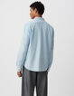 Blauw REGULAR overhemd katoen en Lyocell® Heren-3